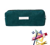 Pruojhw Pen Case with Large Capacity Organiser for Stationery Corduroy Pencil Organiser Case Portable Pencil Organiser Box with Zip Case Pens Stylish, Army Green, see description, See description