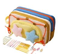 Pruojhw Pencil Case Large Capacity Pencil Case Pen Bag Stationery School Supplies for Marker Ruler Eraser Sticky Notes Teacher Student University Birthday Christmas, blue, see description