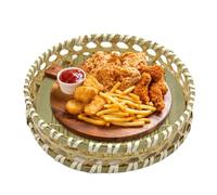 Pruojhw Serving Bread Basket, Vegetable Basket | Decorative Tray with Washable Flat Bottom for Cakes, Fruits, Sweets, Parties