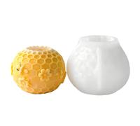 Pruojhw Silicone Candle Mould - Easy to Release Reusable - Bee Pillar Candle Mould with Beehive Shape, for Adults Beginners Professional Home School Studio Meeting
