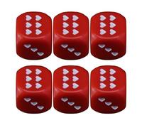 Pruojhw Six Sided Dice, Acrylic Cube with Heart Dots, 6-Piece Rounded for Collectors, Travel, Evening, Home Lessons