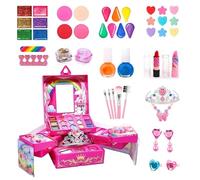 Pruojhw Washable Makeup for Little Girls, Washable Kids Makeup for Girls Toys - Pretend Real Cosmetic Sets for Toddlers, Dressing Set, for 3-12 Year Old Girls, for Little Girls