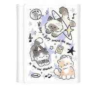 Pruojhw Women Card Holder Wallet, Credit Card Wallet for Women - Cute Kitten Print Trifold Card Wallet, PU Leather Card Holder for Women, Musical Cat, Se référer au descriptif, Refer to description