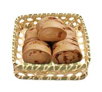 Pruojhw Woven Fruit Basket - Woven Vegetable Basket | Decorative Tray with Washable Flat Bottom for Cakes, Fruits, Sweets, Parties