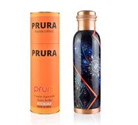 PRURA Copper Water Bottle - Leak Proof Ayurvedic Drinkware Copper Vessel for Sports, Gym, Outdoors, Yoga