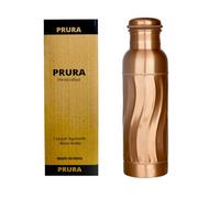 PRURA Copper Water Bottle - Leak Proof Ayurvedic Drinkware Copper Vessel for Sports, Gym, Outdoors, Yoga