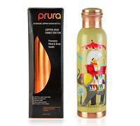 PRURA Copper Water Bottle - Leak Proof Ayurvedic Drinkware Copper Vessel for Sports, Gym, Outdoors, Yoga