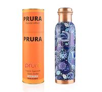 PRURA Copper Water Bottle - Leak Proof Ayurvedic Drinkware Copper Vessel for Sports, Gym, Outdoors, Yoga