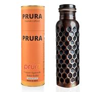 PRURA Copper Water Bottle - Leak Proof Ayurvedic Drinkware Copper Vessel for Sports, Gym, Outdoors, Yoga