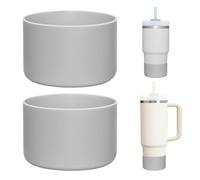 Prurex 2 Pack Silicone Boot Covers | Compatible with Stanley IceFlow 16/24/30oz, Quencher H2.0 14-30oz & ProTour Flip 14/30oz | 2.75-2.85" Base | Non-Slip | Food-Grade BPA-Free (Gray)