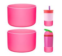 Prurex 2 Pack Silicone Boot Protector | Compatible with Owala 24/40oz Travel Tumbler, 12oz Kids Insulation & 14oz Flip Water Bottle | Fits 2.75-2.85" Base | Noise Resistant (Rose Red)