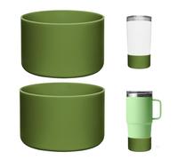 Prurex 2 Pack Silicone Boot Protectors | Compatible with YETI Rambler 20/30oz, 10oz Tumbler, 20/30oz Travel Mugs | Universal Fit for 2.75-2.85" Base | BPA-Free | Dishwasher Safe (Grass Green)