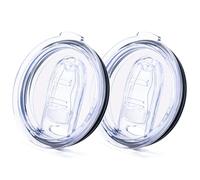 Prurex 30oz Tumbler Lids, Replacement Spill Proof Splash Resistant Slider Mug Topper for Yeti Rambler and More Coffee Mugs, Fit for Silver Buffalo 40oz Tumbler, Straw Friendly (2 Pack)