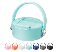 Prurex Flip Lids for Hydro Flask Wide Mouth Bottles 12 16 20 32 40 64 Oz, Replacement Lid with Carry Handle for 2.28" Leak-Proof Sport Wide Mouth Water Bottle, Nose-Friendly (Green)