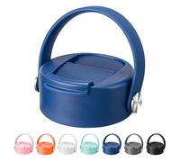 Prurex Flip Lids for Hydro Flask Wide Mouth Bottles 12 16 20 32 40 64 Oz, Replacement Lid with Carry Handle for 2.28" Leak-Proof Sport Wide Mouth Water Bottle, Nose-Friendly (Blue)