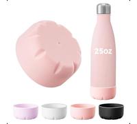 Prurex Silicone Water Bottle Boot - Bottom Protector Cover for Swell, Mira and Iron °Flask Retro 25 OZ Cola - Shape Sport Insulated Water Bottles (Lt Pink)
