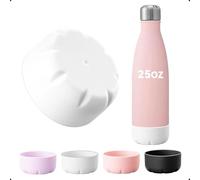 Prurex Silicone Water Bottle Boot - Bottom Protector Cover for Swell, Mira and Iron °Flask Retro 25 OZ Cola - Shape Sport Insulated Water Bottles (White)