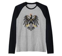 Prussia Flag Eagle Coat Of Arms Raglan Baseball Tee