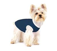 Prussian Blue Small Cotton Dog Vest for Small Dogs - Breathable Pet T Shirt with Unique Print - Summer Puppy Clothes for Cats
