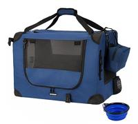 Prutapet Large Cat Carrier 24"x16.5"x16.5" Portable Dog Crate for Small Medium Dogs Collapsible Traveling Pet Crate with Collapsible Bowl