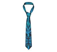 PRUWOQA Colorful Tie Dye Classic Men's Silk Tie Novelty Necktie for Formal Occasion Business Wedding Party Gift Neck Tie, Blue Dragon, One Size