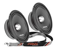 PRV AUDIO 2X 6MR250B-4 Slim Midrange 6.5" Shallow Bullet Speakers 250 Watts 4 Ohm, Slim Mount Car Audio Bullet Loudspeaker Compact for Doors with 1 Exclusive Lanyard (2 Speakers)