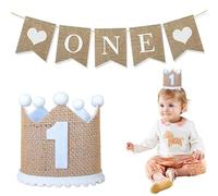 PRVCFZ 1st Birthday Hat, 1st Birthday Banner, 1st Birthday Decorations, First Birthday Decorations, First Birthday Hat, Suitable for Boys and Girls on Their First Birthday Celebration Gift