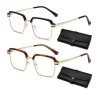 PRVCFZ 2 Pairs Vision Sync Multifocal Glasses, Auto Focus Glasses, Ideal for Daily Use at Home and Office, For People Seeking Convenient Vision Correction, Black Gold and Brown