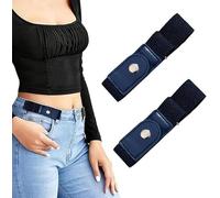 PRVCFZ 2 PCS No Buckle Belts for Women, Velcro Belts for Men, Velcro Belt, Side Belt Elastic Stretch Adjustable Invisible Belt Sweater Belt Elastic Waiststrap, for Walking, Work, Home, Traveling