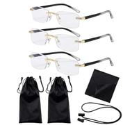 PRVCFZ 3 PCS Auto Focus Glasses Self Adjusting, Auto Focus Glasses, Multifocal Smart Zoom Reading Eyeglasses, Self Adjusting Eyeglasses for Near and Far Dual Use for Driving, Reading and Work