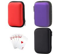 PRVCFZ 3 PCS Playing Card Case, Compatible with UNO Card Games, Hard Waterproof Anti-Scratch Case for The Outdoor Gaming or Camping, Color: Purpel, Red and Black