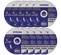 PRVEW 5 Inch Cut Off Wheels,10-Pack 5"x0.045"x7/8" Quality Cutting Disc, Metal & Stainless Steel Aggressive Cutting Wheel for Angle Grinder, General Purpose Cut-Off Wheel(5-Inch)