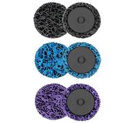PRVEW 6PCS 3 Inch Roll Lock Strip Discs Assorted Pack (Black/blue/purple), Silicon Carbide Easy Strip Wheel for Remove Paint Coating, Rust Removal and Oxidation.