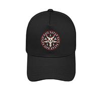 PRWJH Men'S Baseball Caps Hail Satan 666 Pentagram Devil Baseball Caps Men Women Pendant Red Goat Hats Cotton Unisex Adjustable Cap