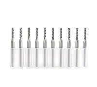 PRXFRWOW 10pcs/Set End Mill Sets Solid Carbide Corn End Mill Milling Cutter Bits D0.8 1.0 1.6 1.8 2.4 3.1 PCB End Mill CNC Cutting Milling Tools(10pc D1.0 7)