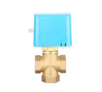 PRXFRWOW 1Pcs 3/4 Inch Motorized Electric Brass Globe Valves 2 Wire AC220V Three Way Stop Shut-off Valve(24VAC)