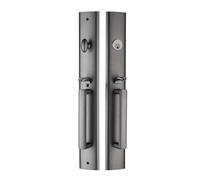 PRXFRWOW A Set of European-Style Doors Villa Doors Security Doors Conference Room Door Locks Double-Door Entry Handles Door Locks(Gris)