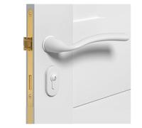 PRXFRWOW Minimalist Black Bedroom Door Lock Indoor Magnetic Silent Door Lock Bathroom Room Door Lock Split Lock Wooden Door Handle(72F302-Type B-Silent lock)