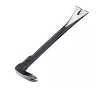 Pry Bar Heavy Duty Carbon Steel Nail Puller Demolition Tool Flat Forked End Wrecking Bar for Woodworking Pallet Busting 30.5cm(C)