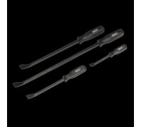 Sealey Pry Bar Set 4pc - AK206, High Grade Carbon Steel, Chrome Vanadium, Flat Head, 200, 300, 450, 600mm