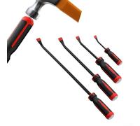 Pry Bar Set Featuring Chrome Vanadium Steel Build and Knockout Strike Cap Handles with Angled Tips Designed for Heavy Duty For Disassembly and Lifting (4pcs set)