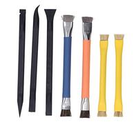 Pry Tool Brush Set, Electronic Repair Cleaning Kit, ABS Stainless Steel Spudger and Dual End Brush, 7 Pcs Double Head Anti Slip Opening Tools for Mobile Phone Tablet PC Watch Glass