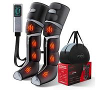 pryfey Leg Massager with Heat and Compression, Foot Massager for Circulation and Pain Relief, 3 Timers, 12 Intensity, 6 Modes,3 Heating with Knee Massager