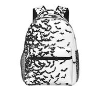 PRyLqKS Gothic Goth Horror Backpack,Fashion Bat Pattern Daypack Computer Backpacks Bookbag for Men Women