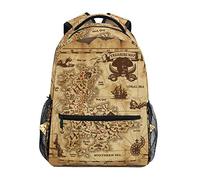 PRyLqKS Pirate Treasure Map School Backpack Travel Rucksack Book Bag Laptop Backpack