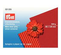 Prym 021205 Straight Pins mild Steel Silver Colour 1.05 x 36 mm 500 Gram Box, Iron, 36 x 1,05mm