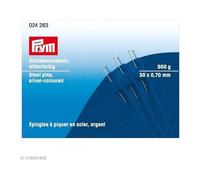 Prym 024263 Pins, 0.70 x 30 mm, Silver, 500 g, Cardboard Box, Steel, 30 x 0.7 mm