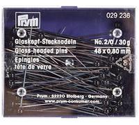 Prym 029236 Glass Headed Needles 0.80 x 48 mm 30 g Steel 48 x 0.8 mm Black