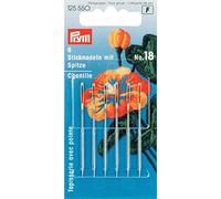 Prym 1.20 x 50 mm Number 18 Embroidery Needles Chenille Sharp Point with Eye, Pack of 6, Gold/Silver