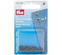 Prym 1 Eyes Hooks and Brass, Pack of 12, Black